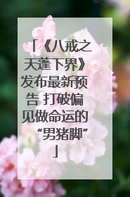 《八戒之天蓬下界》发布最新预告 打破偏见做命运的“男猪脚”