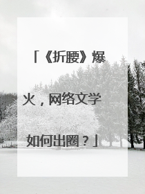 《折腰》爆火，网络文学如何出圈？