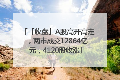 「收盘」A股高开高走，两市成交12864亿元，4120股收涨
