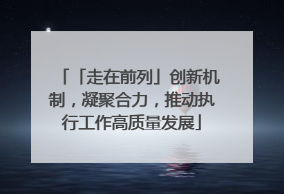 「走在前列」创新机制，凝聚合力，推动执行工作高质量发展