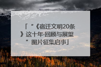 “《宿迁文明20条》这十年·回顾与展望”图片征集启事