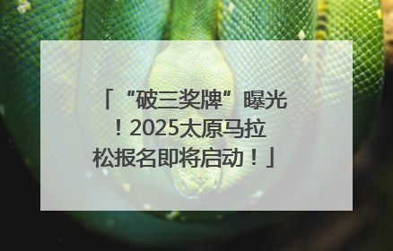 “破三奖牌”曝光！2025太原马拉松报名即将启动！