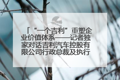 “一个吉利”重塑企业价值体系——记者独家对话吉利汽车控股有限公司行政总裁及执行董事桂生悦