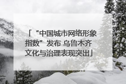 “中国城市网络形象指数”发布 乌鲁木齐文化与治理表现突出