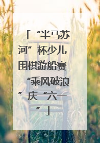 “半马苏河”杯少儿围棋游船赛“乘风破浪”庆“六一”