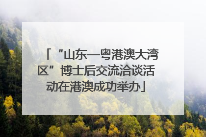 “山东—粤港澳大湾区”博士后交流洽谈活动在港澳成功举办