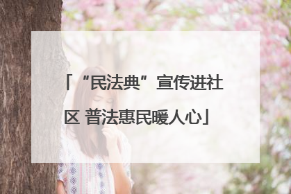 “民法典”宣传进社区 普法惠民暖人心