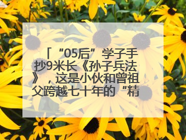 “05后”学子手抄9米长《孙子兵法》，这是小伙和曾祖父跨越七十年的“精神接力”
