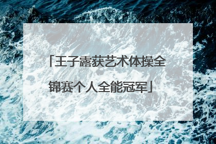 王子露获艺术体操全锦赛个人全能冠军