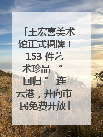 王宏喜美术馆正式揭牌！153 件艺术珍品 “ 回归 ” 连云港，并向市民免费开放