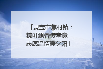 灵宝市焦村镇：粽叶飘香传孝意 志愿温情暖夕阳