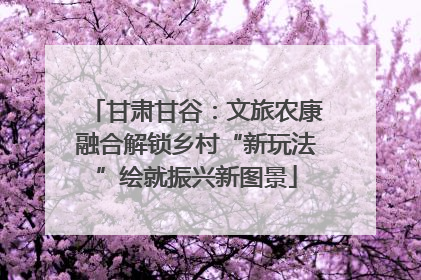 甘肃甘谷：文旅农康融合解锁乡村“新玩法”绘就振兴新图景
