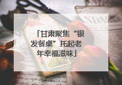 甘肃聚焦“银发餐桌”托起老年幸福滋味