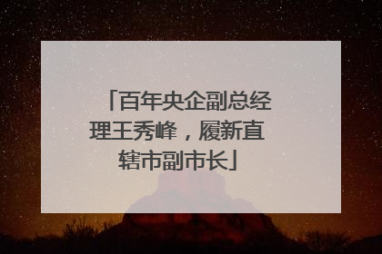 百年央企副总经理王秀峰，履新直辖市副市长