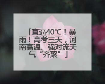 直逼40℃！暴雨！高考三天，河南高温、强对流天气“齐聚”