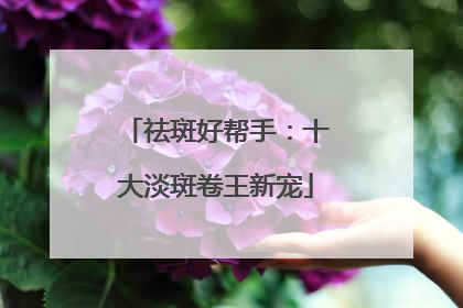 祛斑好帮手：十大淡斑卷王新宠