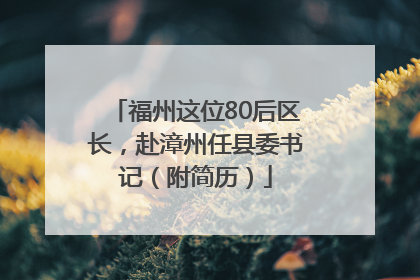 福州这位80后区长，赴漳州任县委书记（附简历）