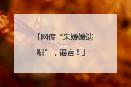 网传“朱媛媛遗嘱”，谣言！