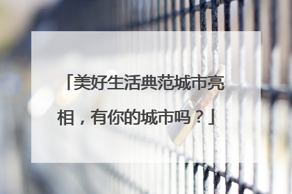 美好生活典范城市亮相，有你的城市吗？