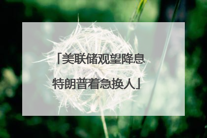 美联储观望降息 特朗普着急换人