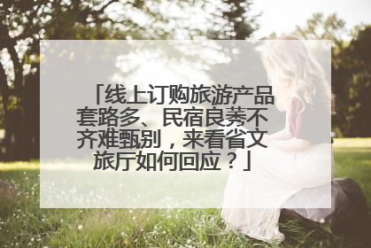 线上订购旅游产品套路多、民宿良莠不齐难甄别，来看省文旅厅如何回应？