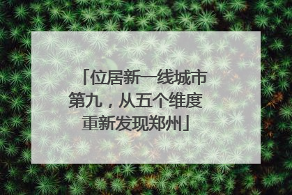 位居新一线城市第九，从五个维度重新发现郑州