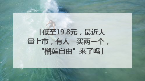 低至19.8元，最近大量上市，有人一买两三个，“榴莲自由”来了吗