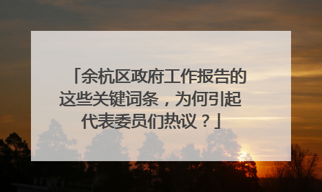 余杭区政府工作报告的这些关键词条，为何引起代表委员们热议？