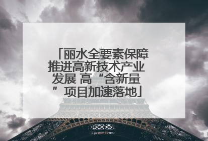 丽水全要素保障推进高新技术产业发展 高“含新量”项目加速落地