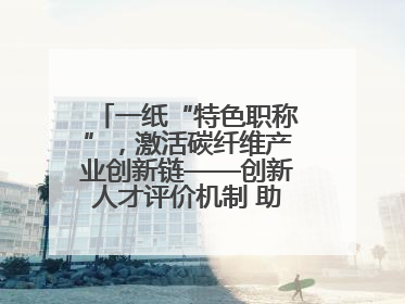 一纸“特色职称”，激活碳纤维产业创新链——创新人才评价机制 助推产业升级