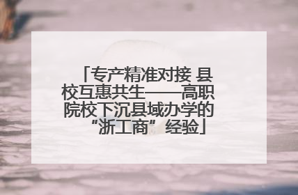 专产精准对接 县校互惠共生——高职院校下沉县域办学的“浙工商”经验