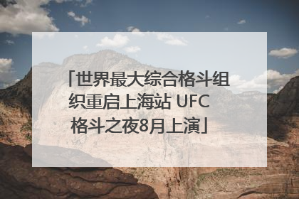 世界最大综合格斗组织重启上海站 UFC格斗之夜8月上演
