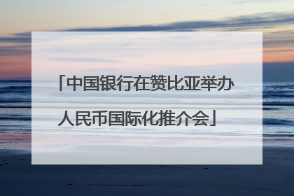 中国银行在赞比亚举办人民币国际化推介会