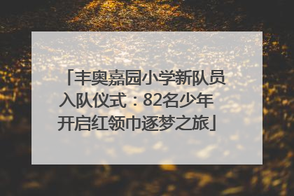 丰奥嘉园小学新队员入队仪式：82名少年开启红领巾逐梦之旅