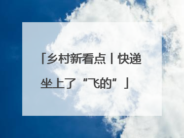 乡村新看点丨快递坐上了“飞的”