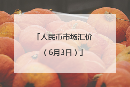 人民币市场汇价（6月3日）
