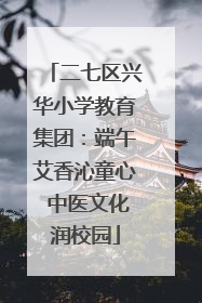 二七区兴华小学教育集团：端午艾香沁童心 中医文化润校园