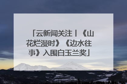 云新闻关注丨《山花烂漫时》《边水往事》入围白玉兰奖