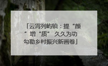 云霄列屿镇：提“颜”增“质” 久久为功勾勒乡村振兴新画卷
