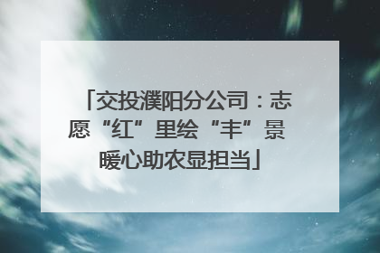 交投濮阳分公司：志愿“红”里绘“丰”景 暖心助农显担当