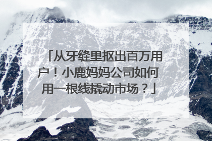 从牙缝里抠出百万用户！小鹿妈妈公司如何用一根线撬动市场？