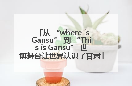 从 “where is Gansu” 到 “This is Gansu” 世博舞台让世界认识了甘肃