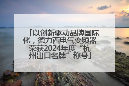 以创新驱动品牌国际化，德力西电气变频器荣获2024年度“杭州出口名牌”称号