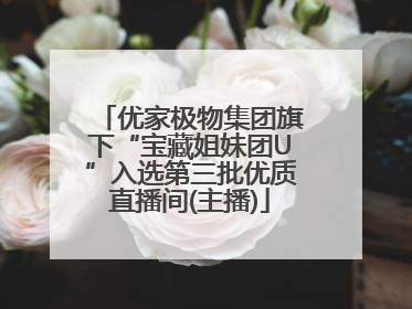 优家极物集团旗下“宝藏姐妹团U”入选第三批优质直播间(主播)
