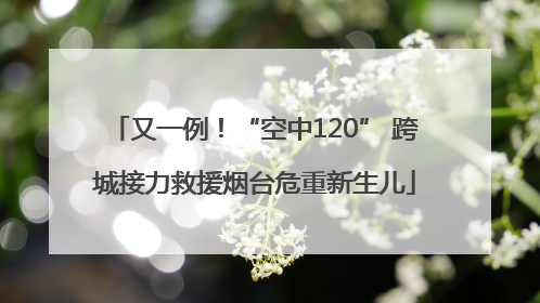 又一例！“空中120” 跨城接力救援烟台危重新生儿