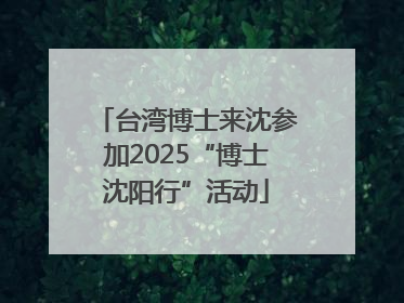 台湾博士来沈参加2025“博士沈阳行”活动