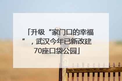 升级“家门口的幸福”，武汉今年已新改建70座口袋公园