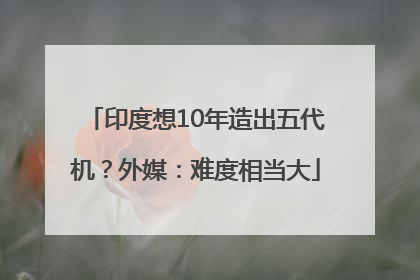 印度想10年造出五代机？外媒：难度相当大