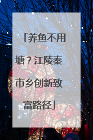 养鱼不用塘？江陵秦市乡创新致富路径