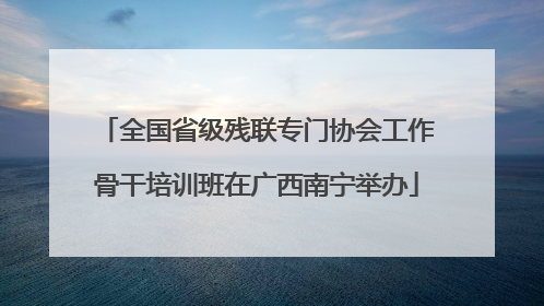 全国省级残联专门协会工作骨干培训班在广西南宁举办